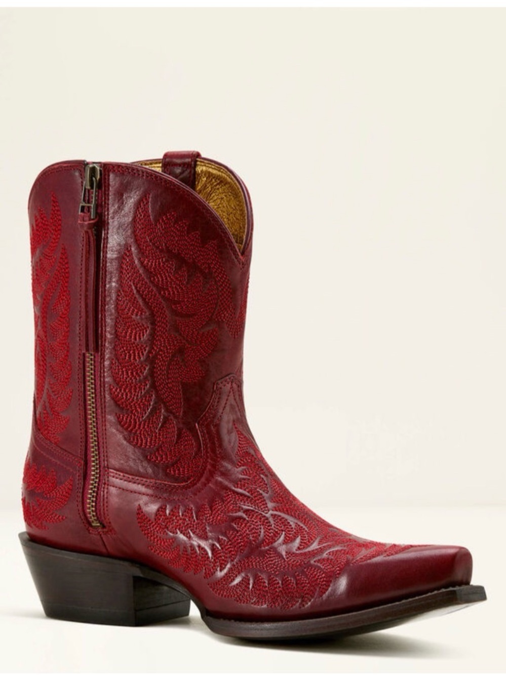 Ariat Red Embroidered Western Ankle Boot - Picture 3 of 3